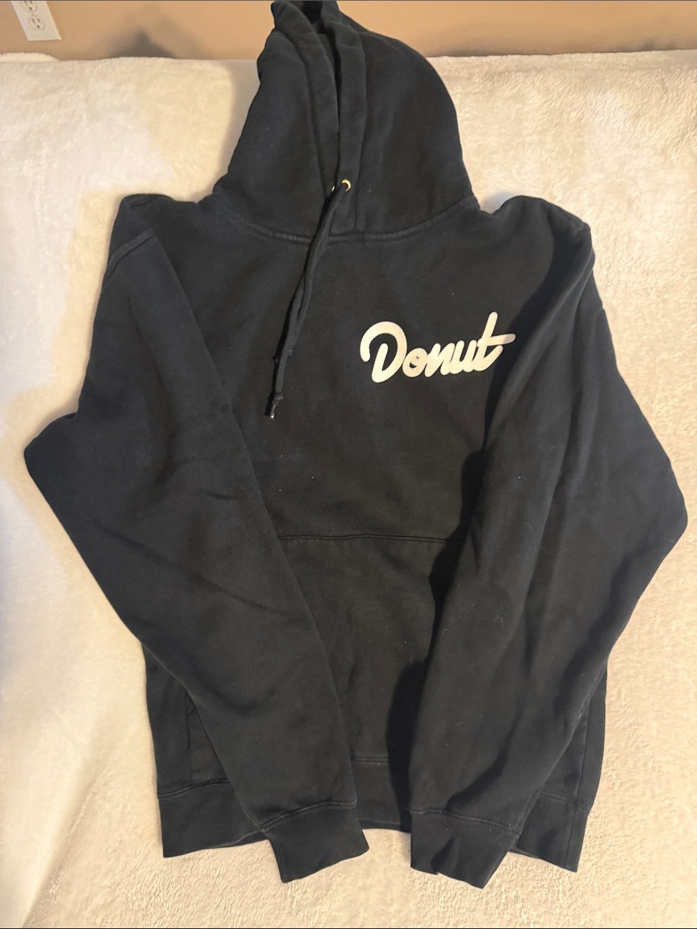 U.S. Polo Assn. Black Hoodie with White "Donut" Script